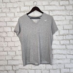 NIKE v-neck slim fit gray tee